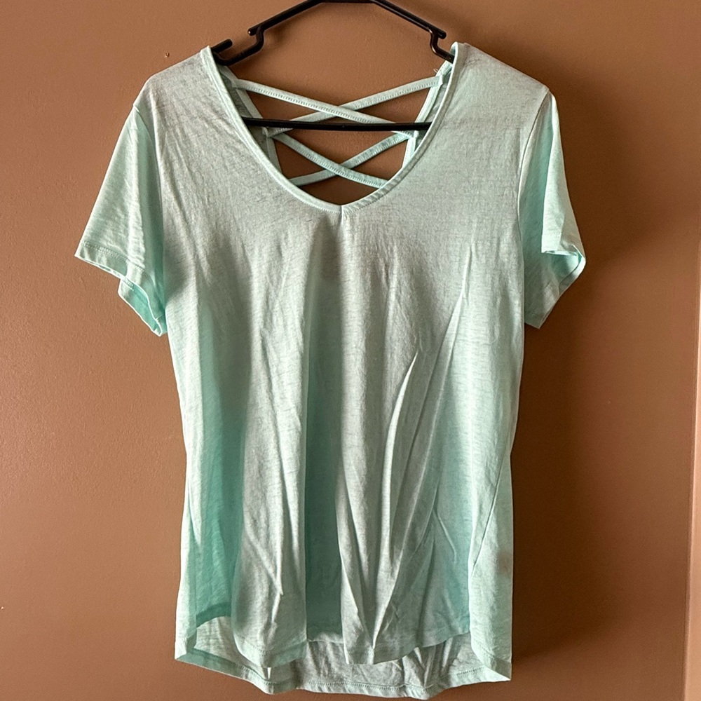 Mint Teal Crisscross Back Women’s Top